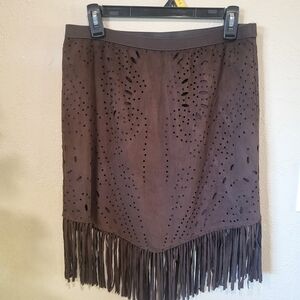 Wrangler Dark Brown Suede Mini Skirt